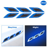 6x White w/ Carbon Fiber Pattern 3D PVC Night Reflect Car Vent Edge Bumper Decal