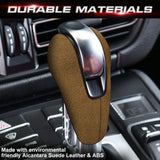 Gear Shift Lever Knob Alcantara Leather Cover Shell For Porsche Macan Panamera