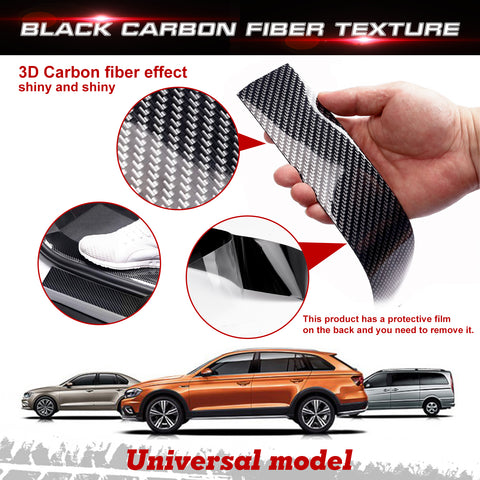 3M x 5CM Car Door Protector Sill Scuff Cover Sticker 5D Carbon Fiber Antiscratch Strip