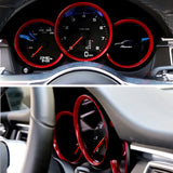 Dashboard Instrument Console Display Decor Ring for Porsche Macan 2014-2017 Red/ Blue/ Silver