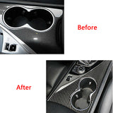 Carbon Fiber Look Car Interior Center Console Cup Holder Panel Trim Frame Cover Decor for Infiniti Q50 2014-2023