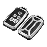 Iron Armor Style Silver Full Cover Remote Key Fob Cover For Range Rover 2013-2017