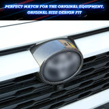 Front Grille Logo Frame Cover Trim Compatible with Toyota RAV4 2019-2024(Carbon Fiber Pattern)