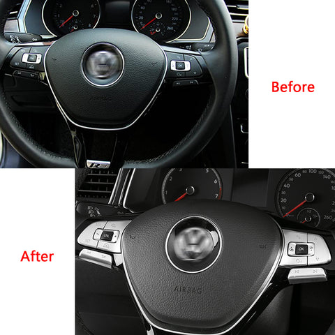 6pcs Silver Steering Wheel Control Button Cover Trim Decoration for Volkswagen Passat Golf SportWagen Alltrack Tiguan Altas Arteon 2016-up