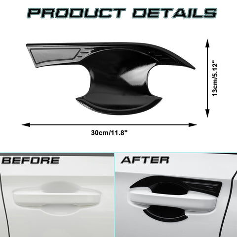 Set Glossy Black Door Handle Bowl Panel Cover Trim For Honda Civic 11th Gen 2022