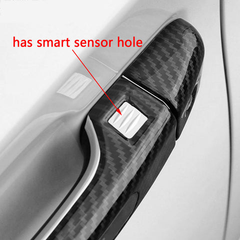 Carbon Fiber Look Car Door Handle Protector Cover Trim for Honda Accord 10th 2018 2019 2020