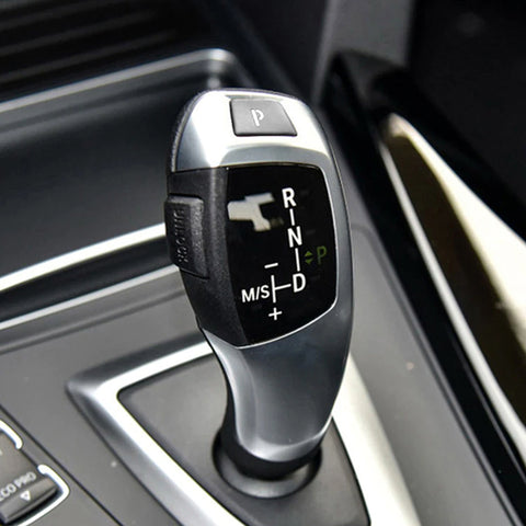 Silver Gear Shift Knob Lever P Parking Shift Button Cover Frame Trim For BMW 1 2 3 4 5 7 Series X3 X5 X6 F01 F07 F10 F20 F23 F25 F30 F33 E70 E71 220i 430i 320i