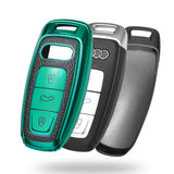 Green Full Protect Remote Smart Key Fob Cover For Audi A6L A7 A8 w/3 Button Key