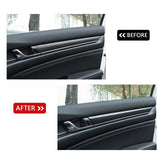 4pcs Car Interior Door Panel Stripe Cover Molding Trim ABS Carbon Fiber for Honda Accord 2018 2019