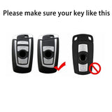 Carbon Fiber Style Soft Silicone Remote Smart Key Cover Case for BMW 1 3 4 5 6 7 X1 X3 Black