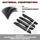 Carbon Fiber Style Door Handle+Door Edge Protect Trim For Honda Civic 2016-2021