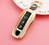 Gold Aluminum Metal Smart Key Cover FOB For Porsche Panamera Cayenne G2 2017-up