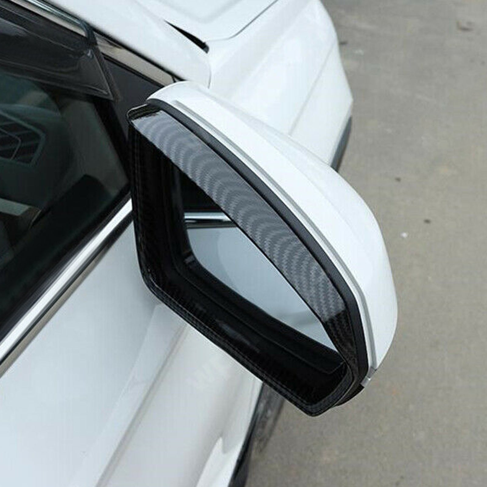 2pcs Car Rear View Mirror Rain Eyebrow Cover, Carbon Fiber Style