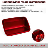 Sporty Race Style Red Center Storage Box Cover Trim For Toyota Corolla 2020-2023