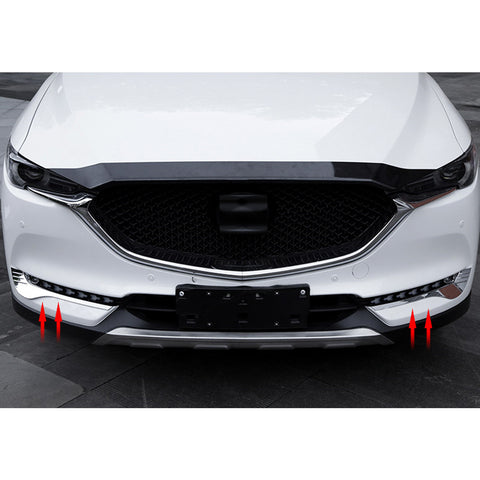 for Mazda CX-5 2017-2020 Front Fog Light Eyebrow Frame Cover Trim, ABS Chrome Front Fog Lamp Eyelid Strip Molding Bezel