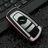 Glossy TPU Remote Smart Key Cover Fob Case Shell Cap Fit BMW 1 3 4 Series[Silver/Gold/Pink/Black]