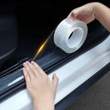 Car Door Sill Plate Bumper Protection Film Anti Scratch Strip Sticker Universal Fit, Clear Color ( Length: 3M )