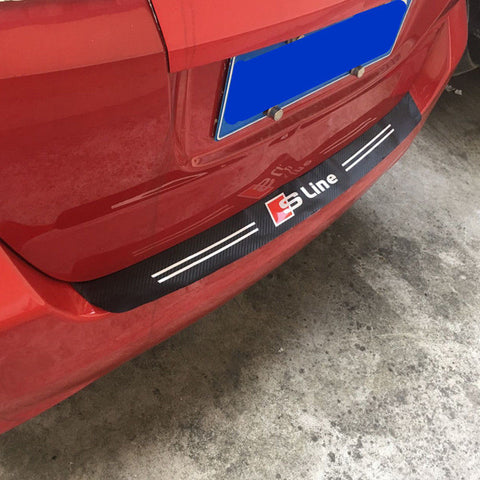 Carbon Fiber Painted Vinyl Rear Bumper Guard Sill Decal for Audi