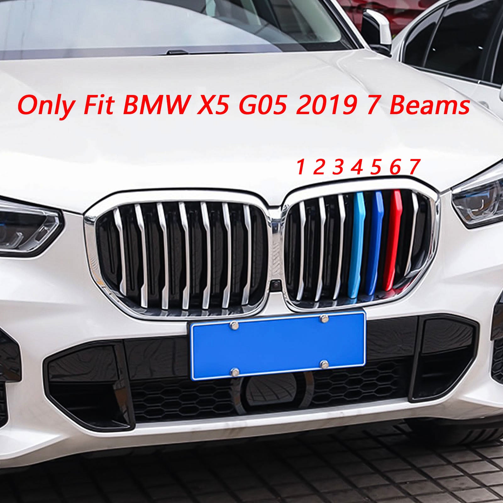 For BMW X5 G05 2019-2022 Three M-Color Front Centre Grille Decor Cover Trim  3PCS