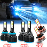 6pcs 8000K Ice Blue Extremely Bright LED Headlight Fog Parking Light Bulb for Chevrolet Silverado 1500 2500 2007-2015