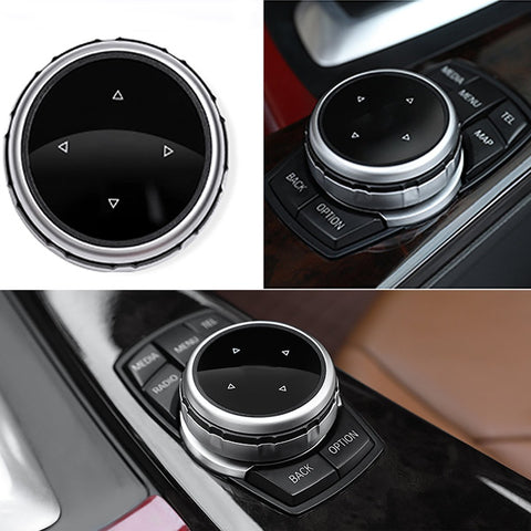 Multimedia Knob Controller Wheel Replacement Cover For BMW 1 3 5 Series X1 X3 X5 X6 iDrive [Silver/Blue/Gold/Rose Gold]