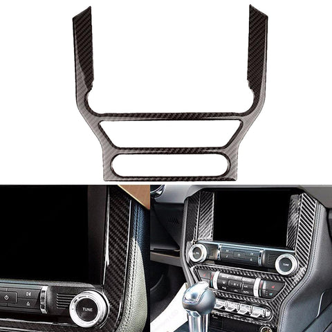 Car Interior Multimedia Control Center Console Penal Trim Carbon Fiber Sticker For Ford Mustang 2015-2020