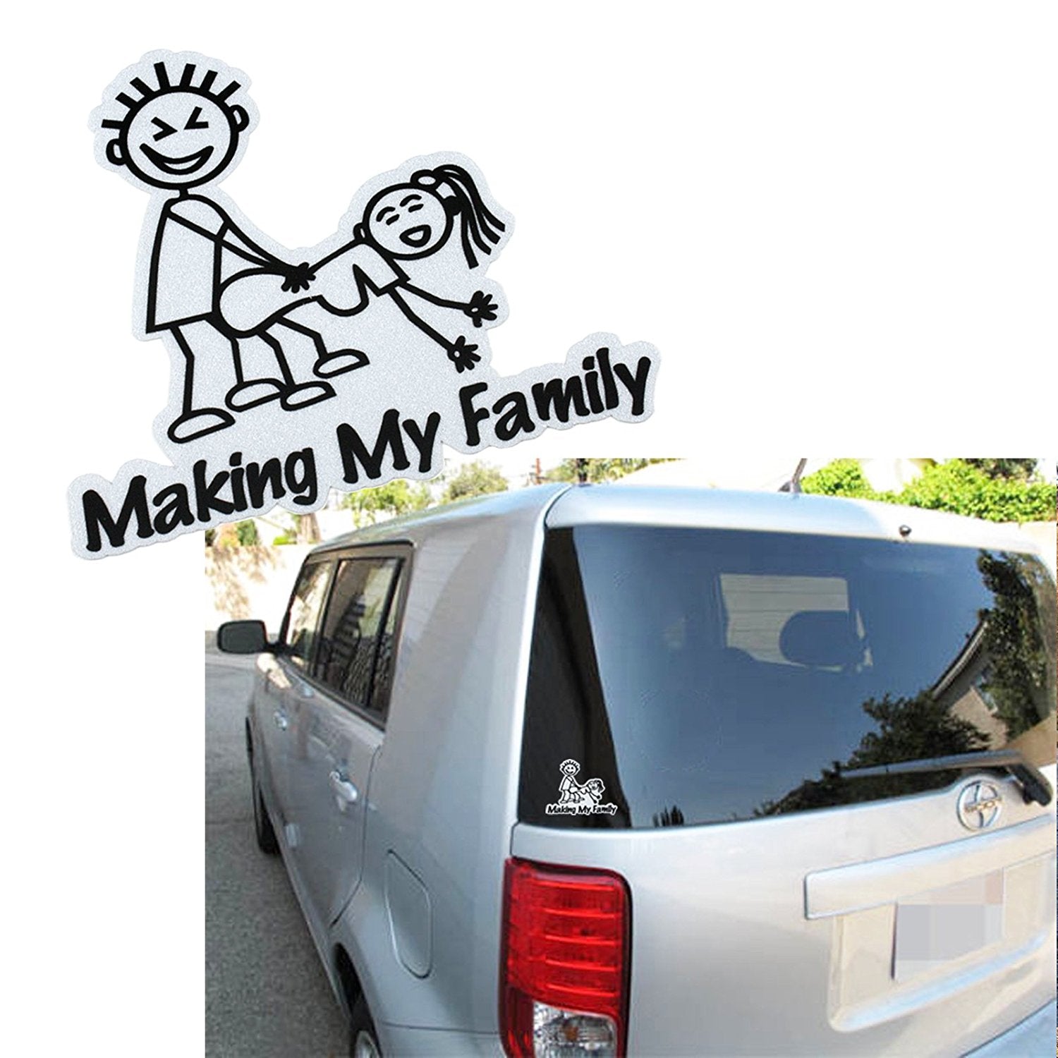 Making My Family Funny Bumper Decal Sticker Vinyl Stick Figure Family Car  Truck Window 