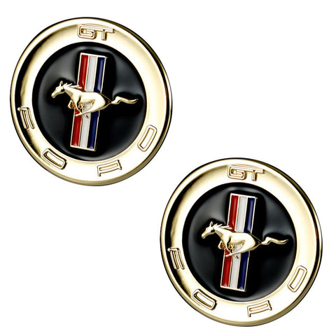 2 x Running Horse Emblem Chrome Metal Door Fender Badge Stickers for Ford Mustang