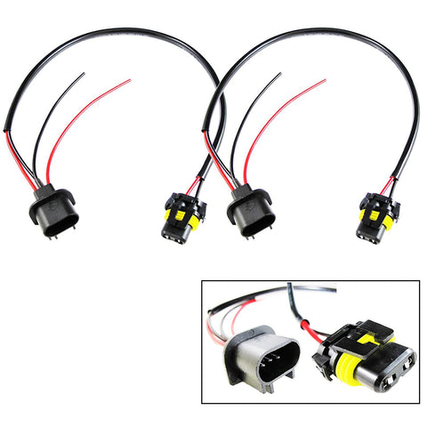 1 Pair 9006 To H13 Conversion Wires Adapters For Headlight Retrofit or HID Kit