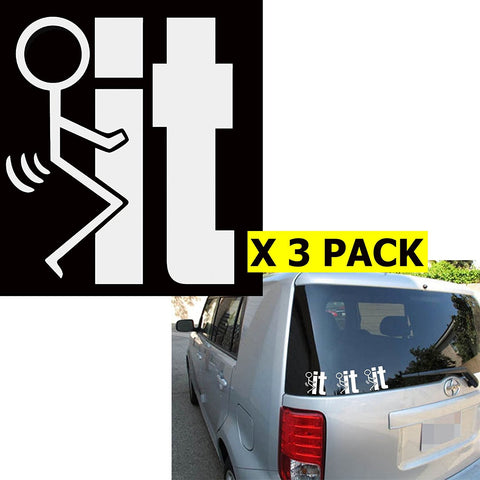 3x Funny fuck-It fuck-u JDM Illest Ricer Car Window Die-Cut Graphic Vinyl Decals for SUV Truck Car Bumper, Laptop, Wall, Mirror, Motorcycle