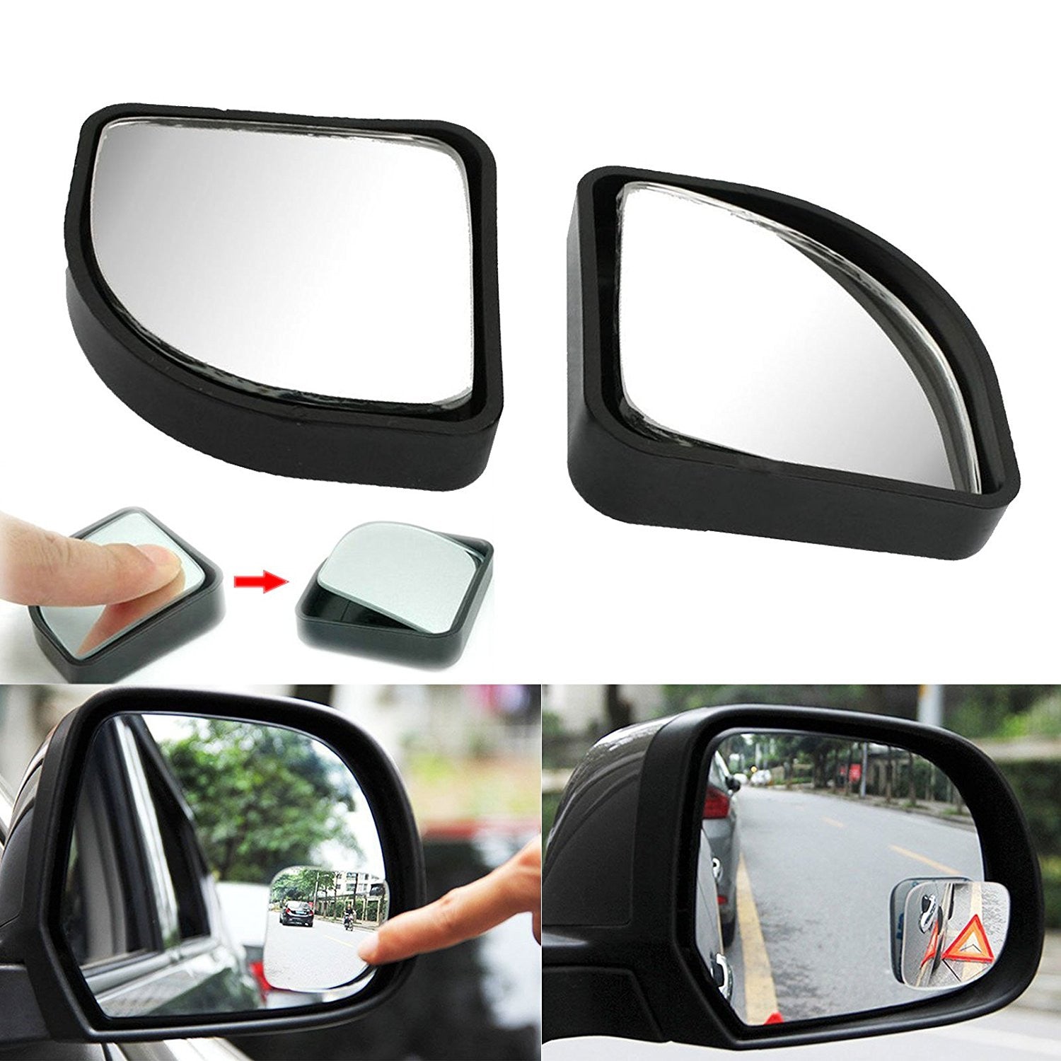 2x 360° Stick on Rear View Auxiliary Blind Spot Mirror Wide Angle Car Truck  SUV