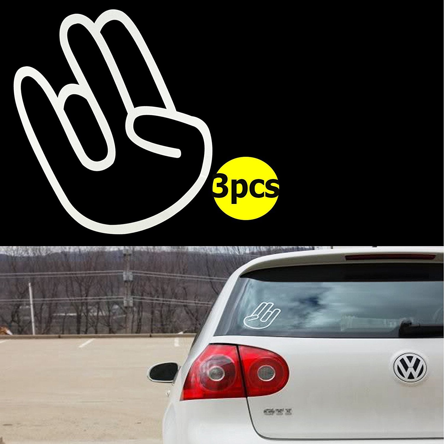 3pcss 5 JDM SHOCKER HAND Logo Import Drift Car Window Die-Cut Graphic