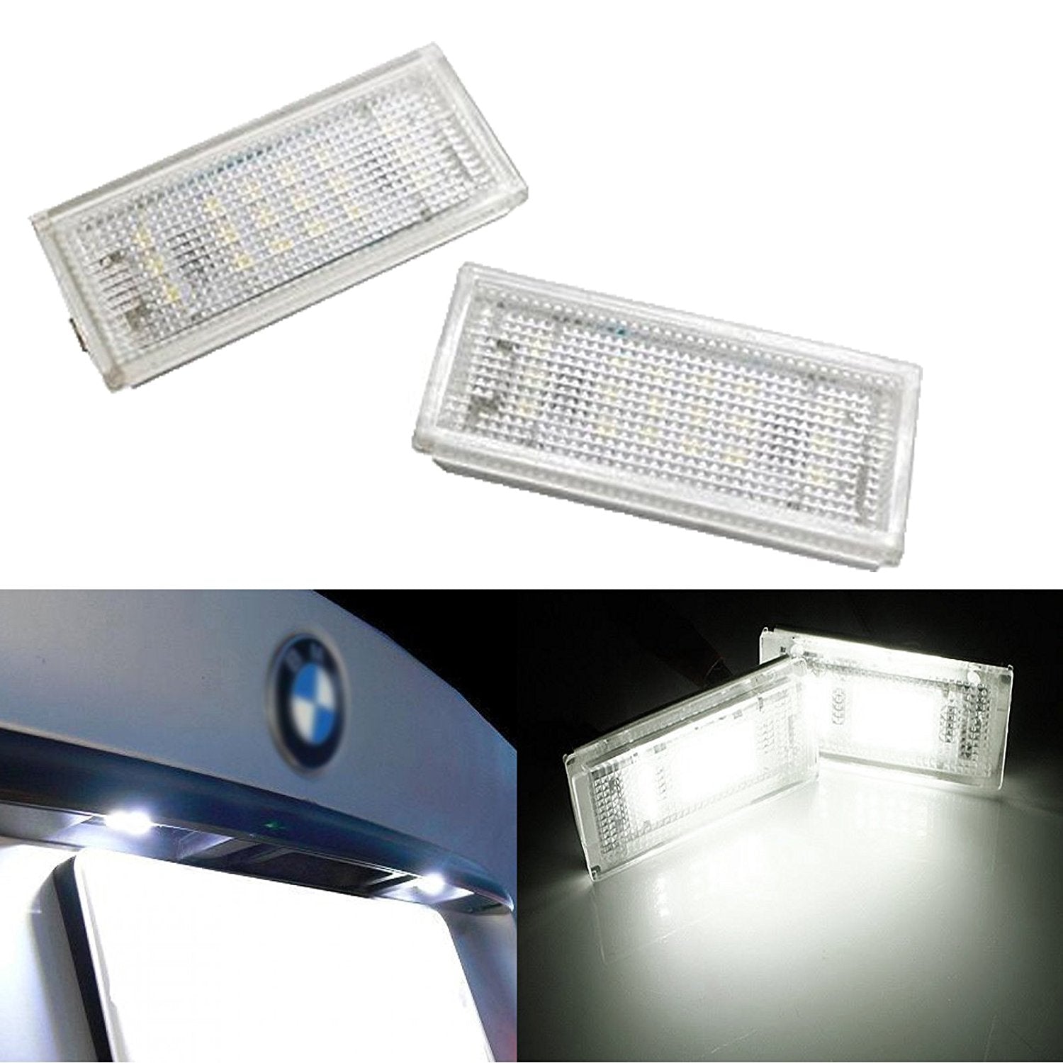 2x Error-Free LED License Plate Lights For BMW 3 Series E46 - Canbus, 6500K White