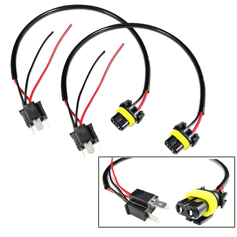 9006 To H4 Conversion Wires Adapters Headlight Retrofit or HID Kit Installation