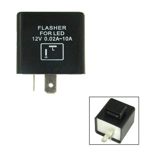 2-Pin Flashing Electronic LED Flasher Assy Relay Fix For LED Turn Signal Light Bulbs