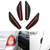 4 Pieces JDM Red Silicone Anti-Rub Car Door Edge Guard / Rear View Mirror Protector Stickers