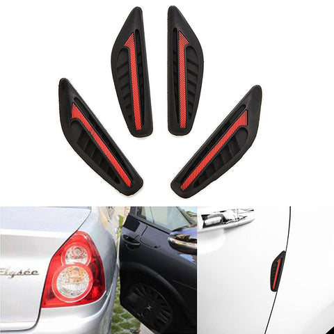 4 Pieces JDM Red Silicone Anti-Rub Car Door Edge Guard / Rear View Mirror Protector Stickers