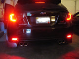 2pcs Red LED Lens Bumper Reflector Tail Brake Light Stop Light For 2008+ Subaru WRX STI etc