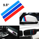 1 Set 9.8" Germany Flag or M-Colored Union Jack UK Flag Stripe Sticker Fit BMW Exterior or Interior Decoration Grille Fender Hood Side Skirt Bumper Side Mirror Dashboard
