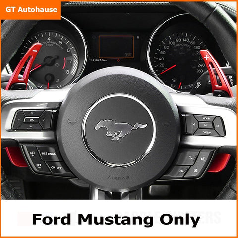 One Set Aluminum Red Steering Wheel DSG Paddle Shifter Direct Fit Ford Mustang 2015 2016 2017