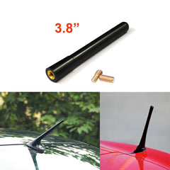 4" Universal Fit Black Short Screw-On Mast Car Truck AM/FM Antenna Aerial