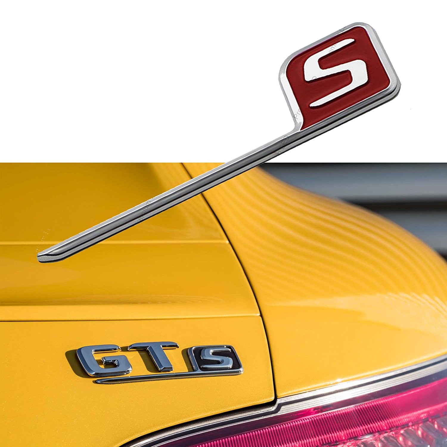 3D Chrome S Logo Car Rear Trunk Lid Emblem Sticker For Mercedes Benz A
