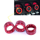 3x AC Climate Control Radio Volume Knob Ring Covers Trim for Subaru WRX STI Blue/Red