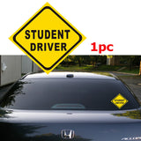 7" Student Driver Yellow Safety Sign Car Window Die-Cut Graphic Vinyl Decals for SUV Truck Car Bumper, Laptop, Wall, Mirror, Motorcycle