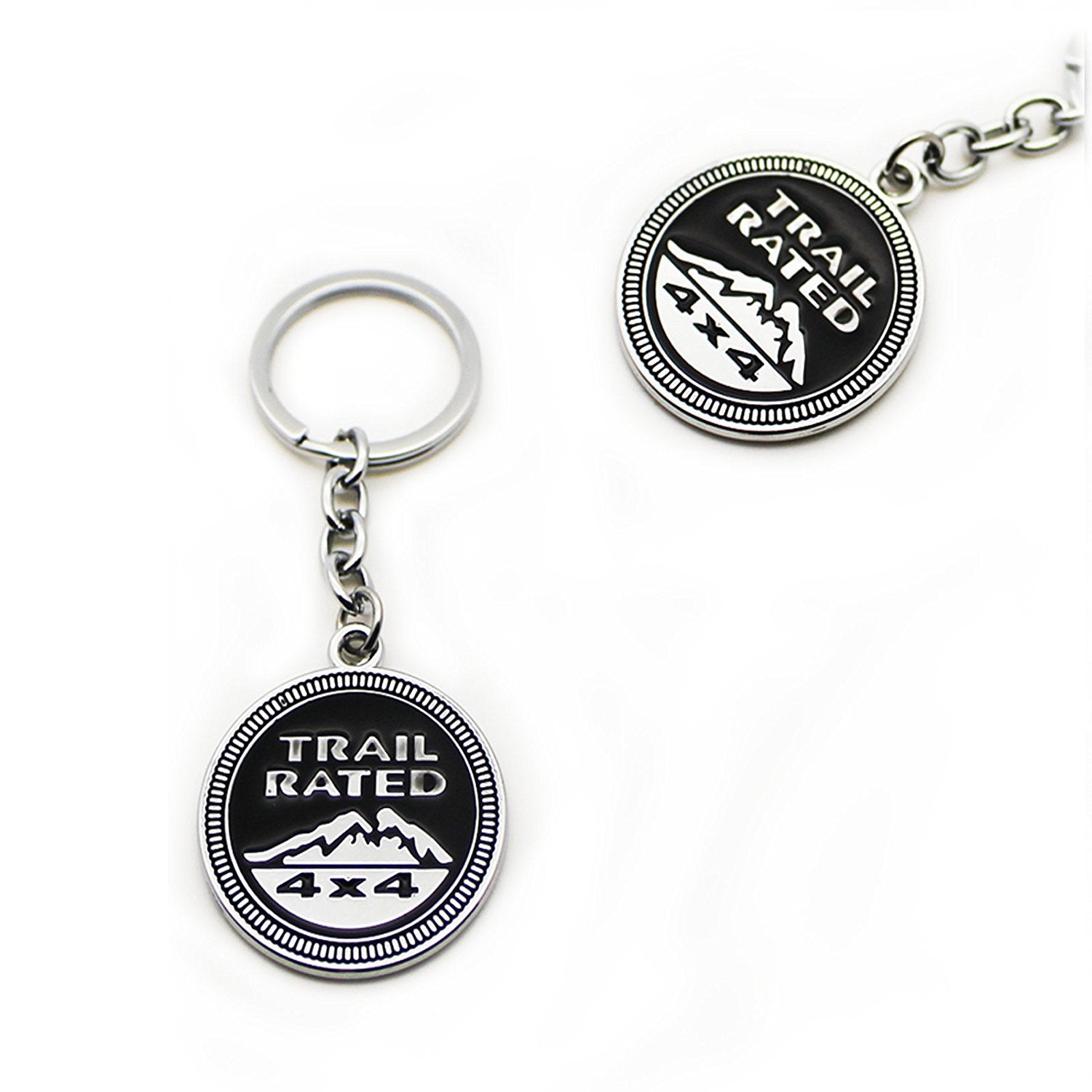 1x TRAIL RATE 4x4 Metal Black Keychain Ring 3D Key Chain Nameplate Emb