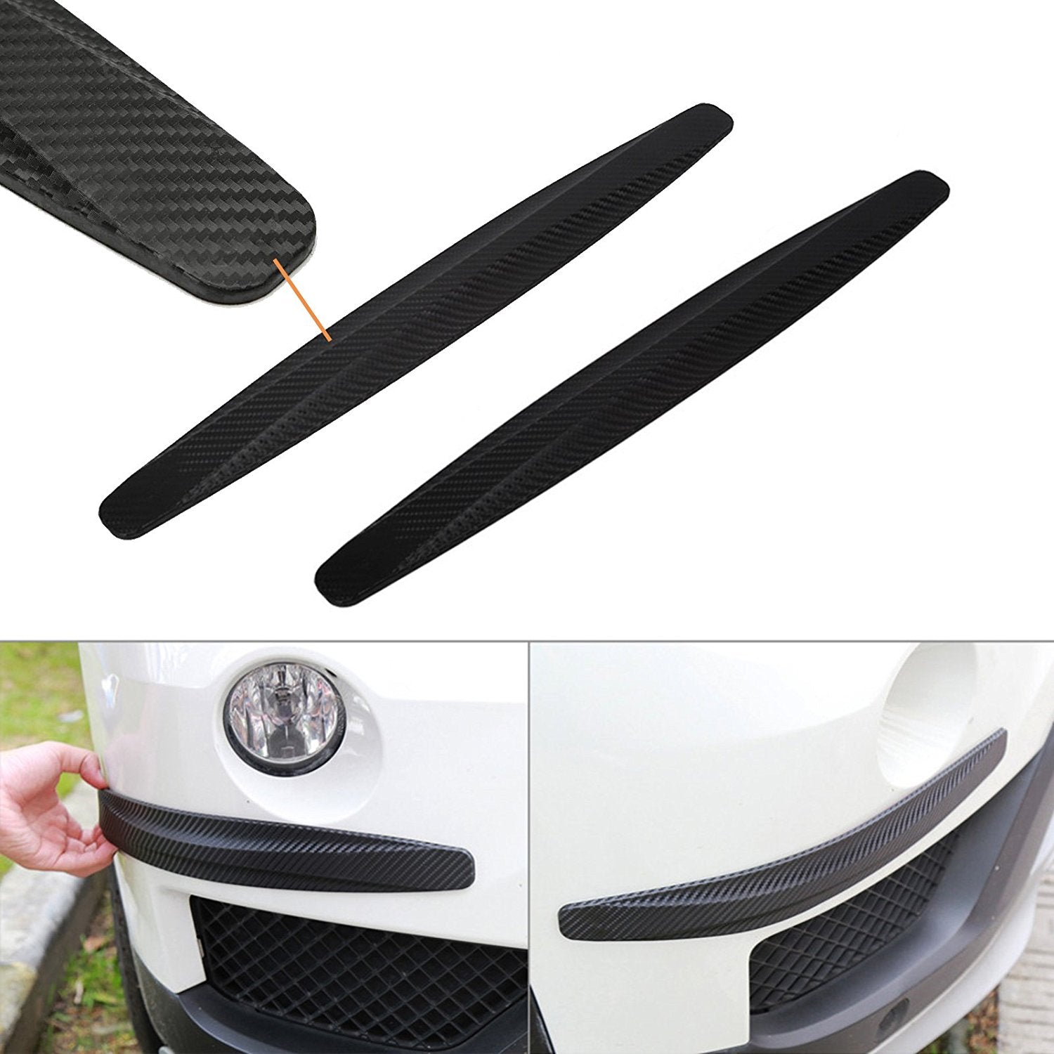2 pieces Universal Carbon Fiber Pattern Front Rear Bumper Corner
