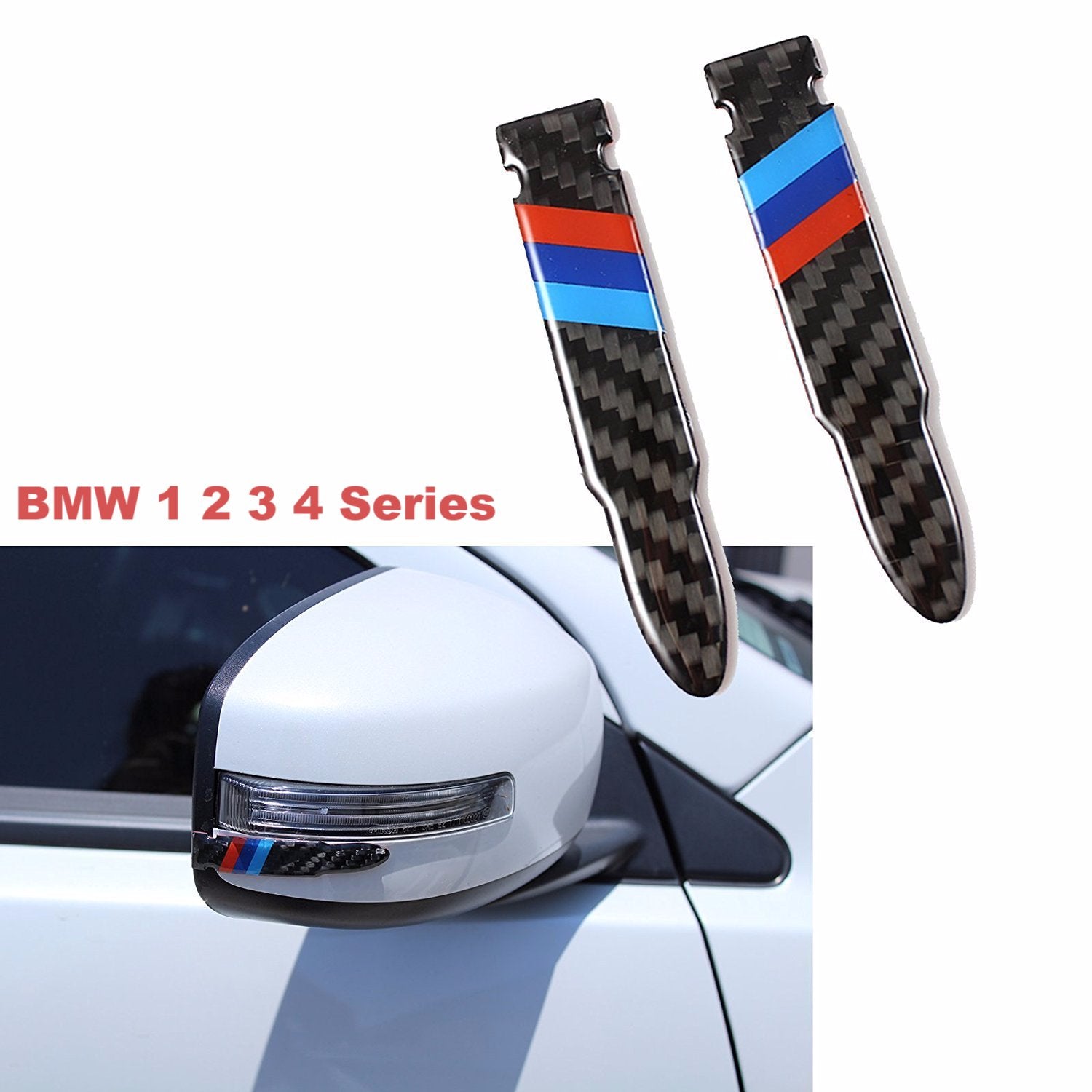 2 X Carbon Fiber Side Rearview Mirror Trim Stickers Protector For BMW Car  Mirror