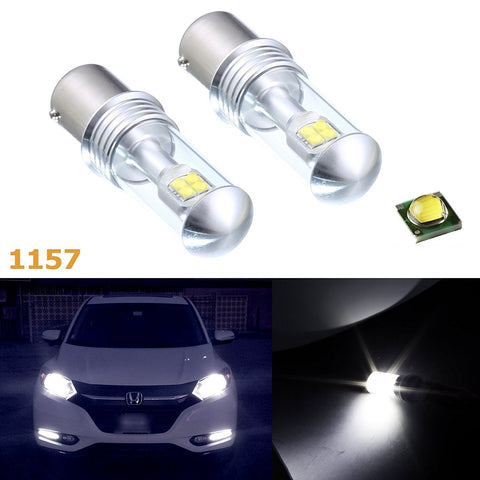 (2) Super Bright White High Power 100W 1157 BAY15d LED Bulbs Turn Signal Light, DRL, Tail Reverse Lights Replacement