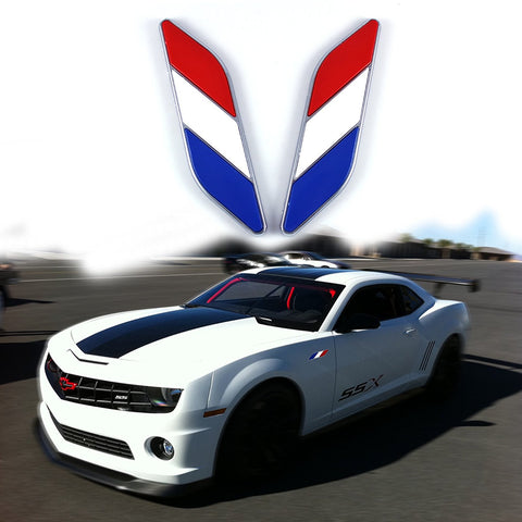 2x Nation Flag Emblem Chrome Badge Stickers for Car Side Door Fender