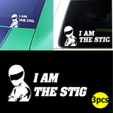 3pcs 6" I AM THE STIG JDM Euro Tuning Top Gear Car Window Die-Cut Graphic Vinyl Decals for SUV Truck Car Bumper, Laptop, Wall, Mirror, Motorcycle